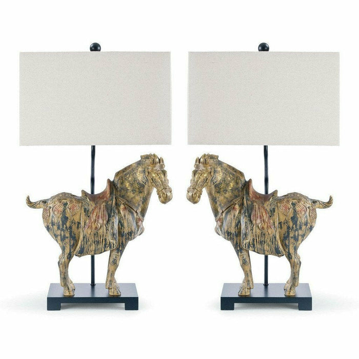 Regina Andrew Dynasty Horse Table Lamps Pair-Table Lamps-Regina Andrew-Heaven's Gate Home