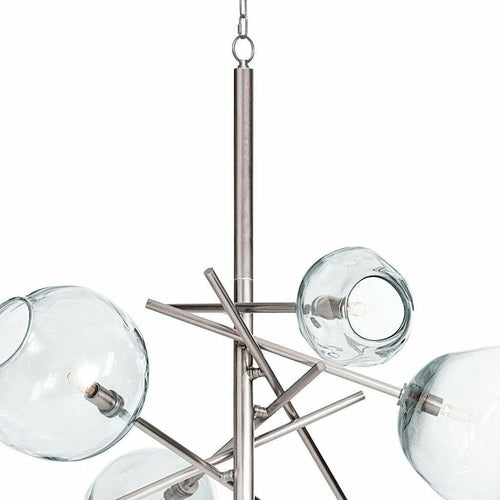 Regina Andrew Molten Chandelier With Clear Glass, Polished Nickel-Chandeliers-Regina Andrew-Heaven's Gate Home