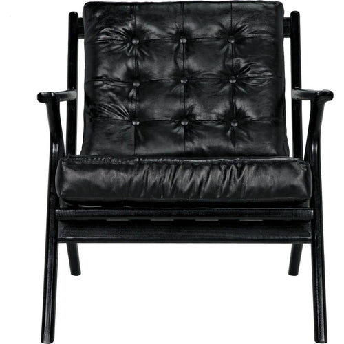 Noir Lauda Chair w/ Black Leather, 32" W