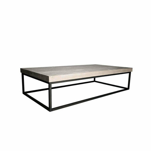 CFC Marin Reclaimed Wood/Steel Coffee Table, Grey Wash, 60" L (Small)-Coffee/Cocktail Tables-CFC-Heaven's Gate Home, LLC