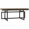 CFC Maddox 4-Drawer Desk, Walnut/Steel, Light Shellac-Desks-CFC-Heaven's Gate Home, LLC