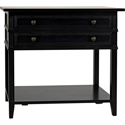 Primary vendor image of Noir Colonial 2-Drawer Side Table, Distressed Black - Birch & Veneer, 20"