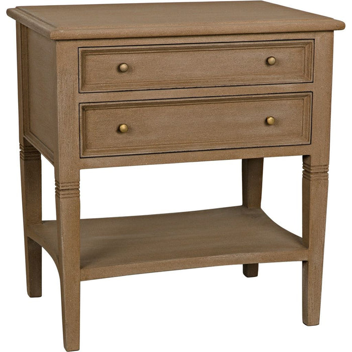 Primary vendor image of Noir Oxford 2-Drawer Side Table Weathered - Mahogany, 20"