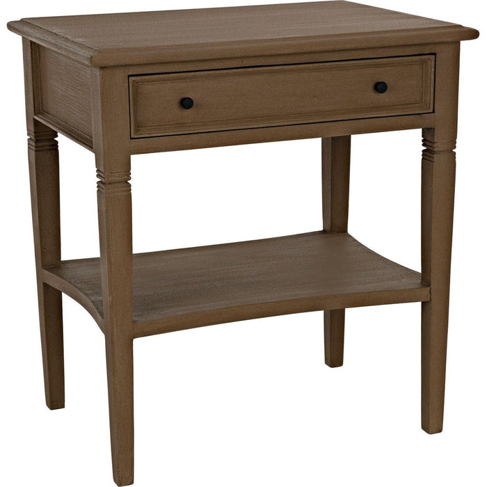 Primary vendor image of Noir Oxford 1-Drawer Side Table, Weathered - Mahogany, 20"