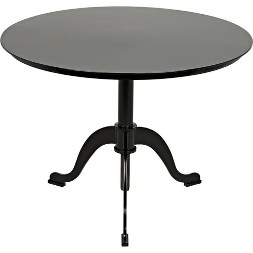 Noir Kaldera Side Table, Black Steel, 30"