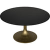 Noir Herno Table, Steel w/ Brass Finished Base, 59"