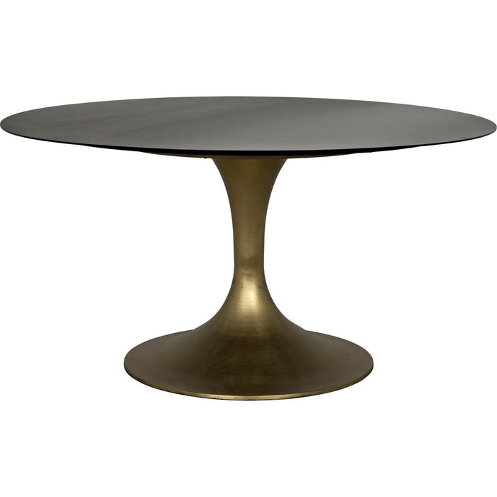 Primary vendor image of Noir Herno Table, Steel w/ Brass Finished Base, 59"