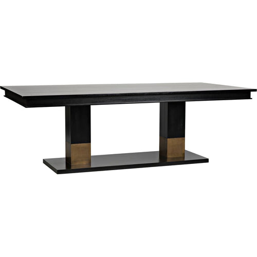 Primary vendor image of Noir Ravenko Dining Table - Mahogany, Industrial Steel Base, & Veneer, 44.5"