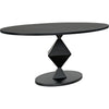 Noir Katana Oval Dining Table, Black Metal - Industrial Steel, 49"