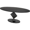 Noir Katana Oval Dining Table, Black Metal - Industrial Steel, 49"