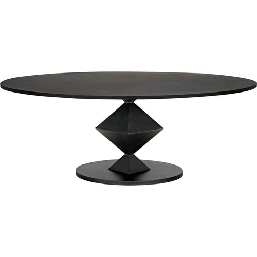 Primary vendor image of Noir Katana Oval Dining Table, Black Metal - Industrial Steel, 49"