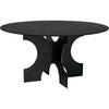 Noir Element Dining Table, Black Metal - Industrial Steel, 59"