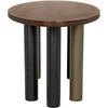 Noir Journal Oval Dining Table, Dark Walnut w/ Black & Aged Brass Steel Base, 32"