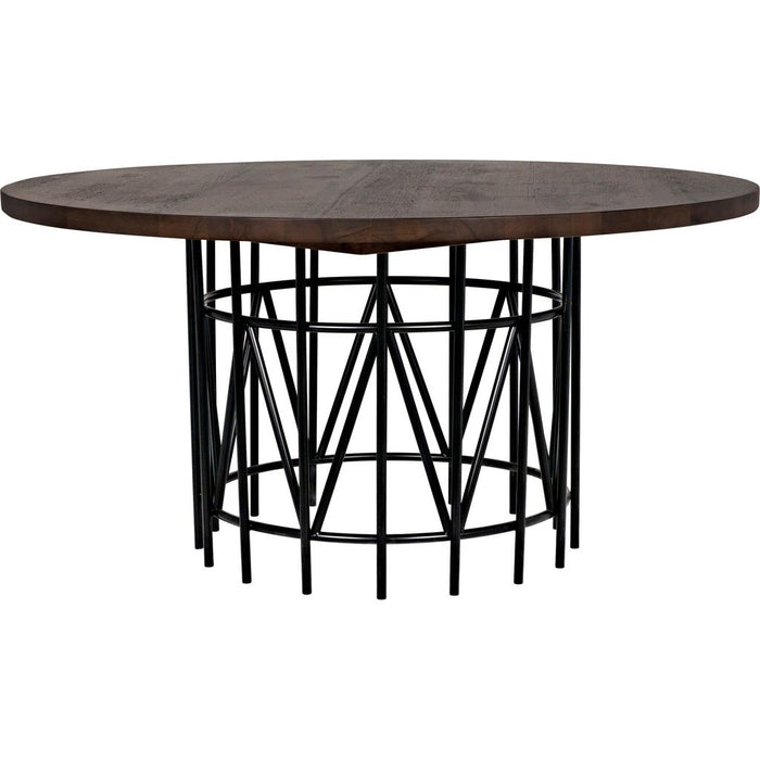 Primary vendor image of Noir Silberman Dining Table, Dark Walnut W/Black Steel Base, 60"