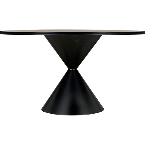 Noir Hourglass Dining Table, Black Steel, 54"