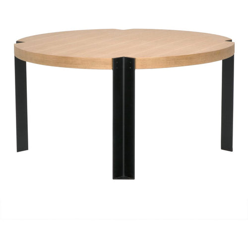 Noir Corso Dining Table - White Oak, Industrial Steel, & Veneer, 60"