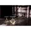 Noir Edith Adjustable Side Table, Small - Industrial Steel & Bianco Crown Marble, 20.5"