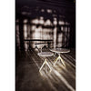 Noir Edith Adjustable Side Table, Small - Industrial Steel & Bianco Crown Marble, 20.5"