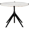 Noir Edith Adjustable Side Table, Large - Industrial Steel & Bianco Crown Marble, 30.5"