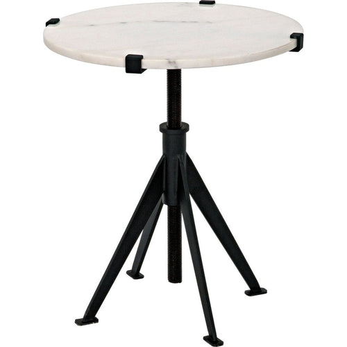 Primary vendor image of Noir Edith Adjustable Side Table - Industrial Steel & Bianco Crown Marble, 20.5"