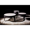 Noir Cylinder Side Table, Large - Industrial Steel & Bianco Crown Marble, 24"