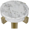 Noir Sardo Side Table - Industrial Steel & Bianco Crown Marble, 8"