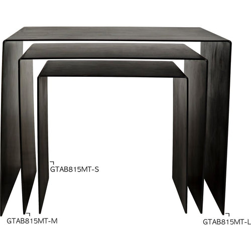 Noir Yves Side Table, Medium, Black Steel, 20"