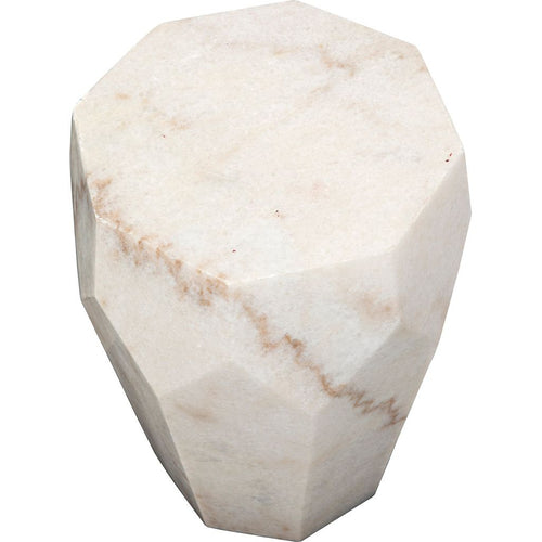 Noir Monolith Side Table - Bianco Crown Marble, 13"