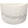 Noir Mamud Side Table - Bianco Crown Marble, 13"