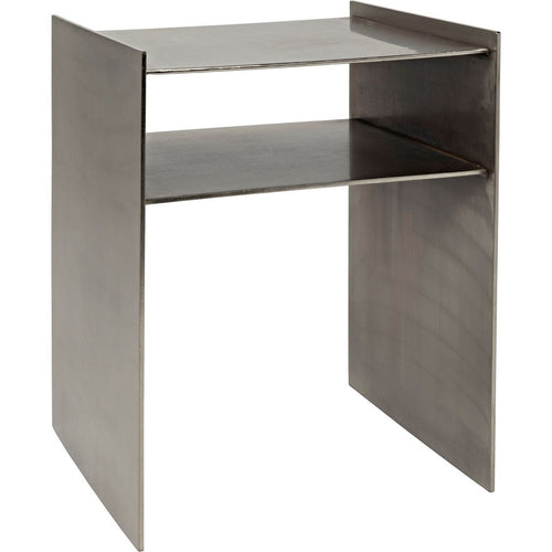 Primary vendor image of Noir Cyrus Side Table, Antique Silver Finish - Industrial Steel, 16"