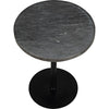 Noir Ford Side Table, Tall - Industrial Steel & Night Snow Marble, 19.5"