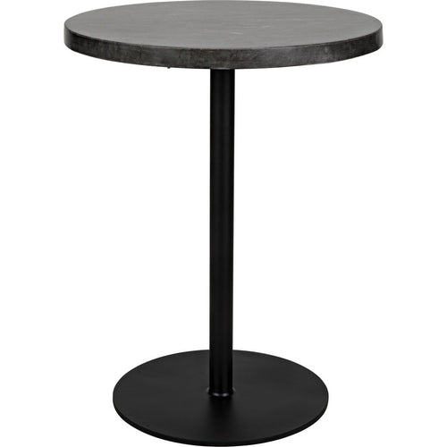 Primary vendor image of Noir Ford Side Table, Tall - Industrial Steel & Night Snow Marble, 19.5"