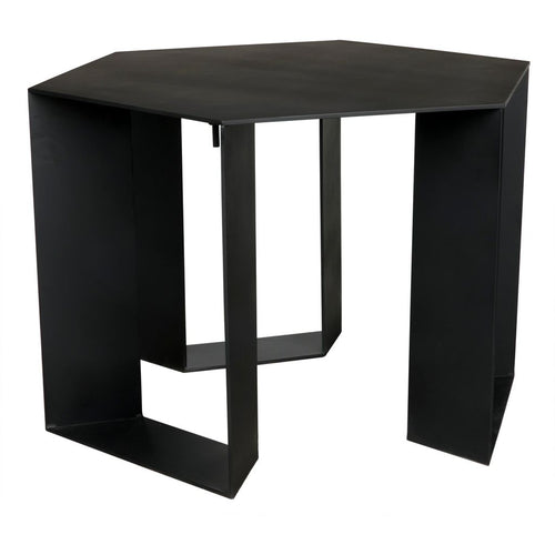 Noir Modicus Side Table, Black Steel, 30"