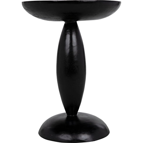 Noir Adonis Side Table, Hand Rubbed Black - Mahogany & Veneer, 18"