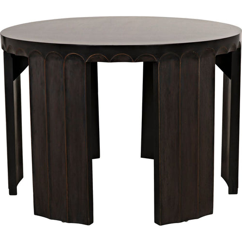 Primary vendor image of Noir Fluted Side Table, Pale w/ Light Brown Trim, 32"