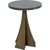 Noir Hortensia Side Table - Industrial Steel & Black Marble, 18"