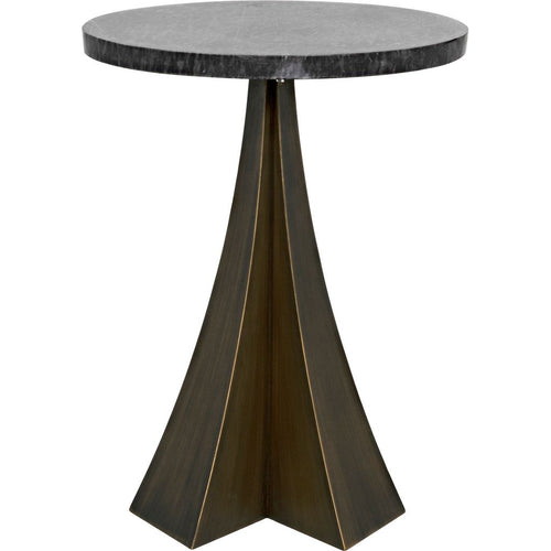 Primary vendor image of Noir Hortensia Side Table - Industrial Steel & Black Marble, 18"