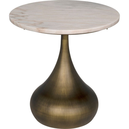 Primary vendor image of Noir Mateo Side Table, Aged Brass - Industrial Steel & White Marble, 18"