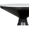 Noir Marley Side Table - Industrial Steel & Bianco Crown Marble, 20"