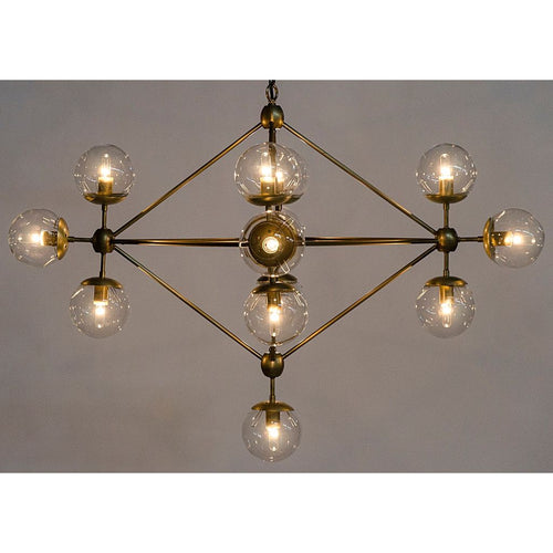 Primary vendor image of Noir Pluto Chandelier, Small, Metal w/ Brass Finish & Glass