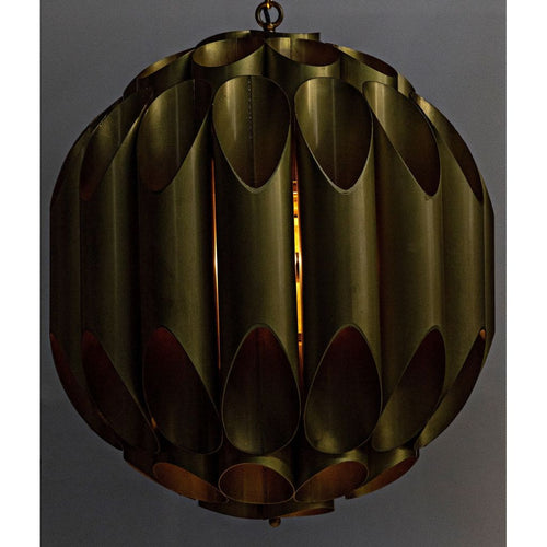 Noir Glowbular Chandelier, Antique Brass - Metal