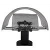 Noir Shiitake Lamp - Industrial Steel & Handblown Glass, 18"
