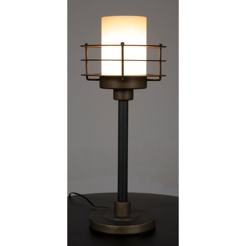 Primary vendor image of Noir Lighthouse Lamp - Industrial Steel & Frosted Glass Shade, 10"