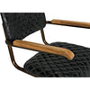 Noir 0045 Dining Arm Chair, Vintage Black Leather, 22" W
