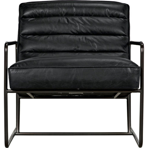 Noir Demeter Chair, Metal & Leather, 25" W