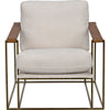 Noir Oryan Chair - Industrial Steel, Leather, & Polyester, 30" W