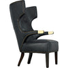 Noir Heracles Chair, Leather, 31" W