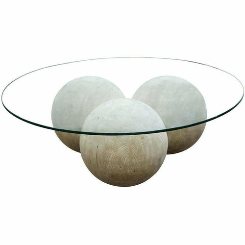 CFC Allium Reclaimed Lumber Coffee Table/Glass Top, Gray Wash-Coffee/Cocktail Tables-CFC-Heaven's Gate Home, LLC
