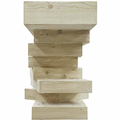 CFC Holt Stacked Reclaimed Lumber Console Table, Gray Wash-Console Tables-CFC-Heaven's Gate Home, LLC