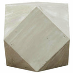 CFC Icosahedron Reclaimed Lumber Side Table, Gray Wash-Side Tables-CFC-Heaven's Gate Home, LLC